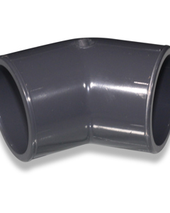 Elbow 45deg PVC 32mm 2x stick-on sleeve PN16